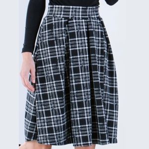 Plaid Full Midi Skirt